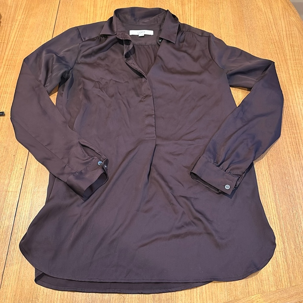 LOFT Dark Purple Tunic Top